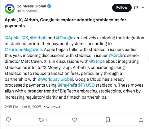 Big Tech Eyes Stablecoins for Global Payments