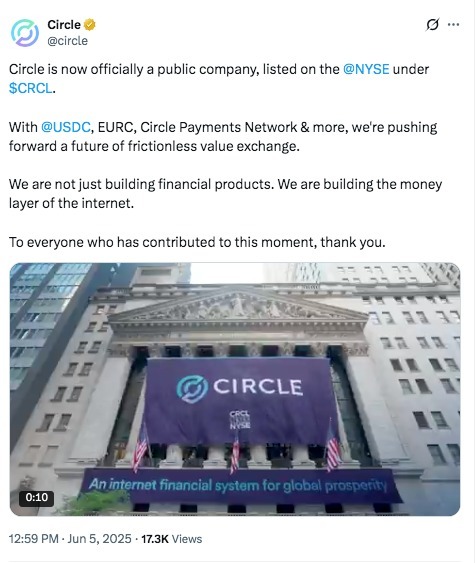 Circle Goes public